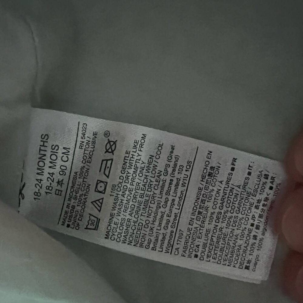 ❤️ 3/$25 baby GAP Floral Dress with Light Teal Background 100% Cotton | 18-24mo - Picture 4 of 4